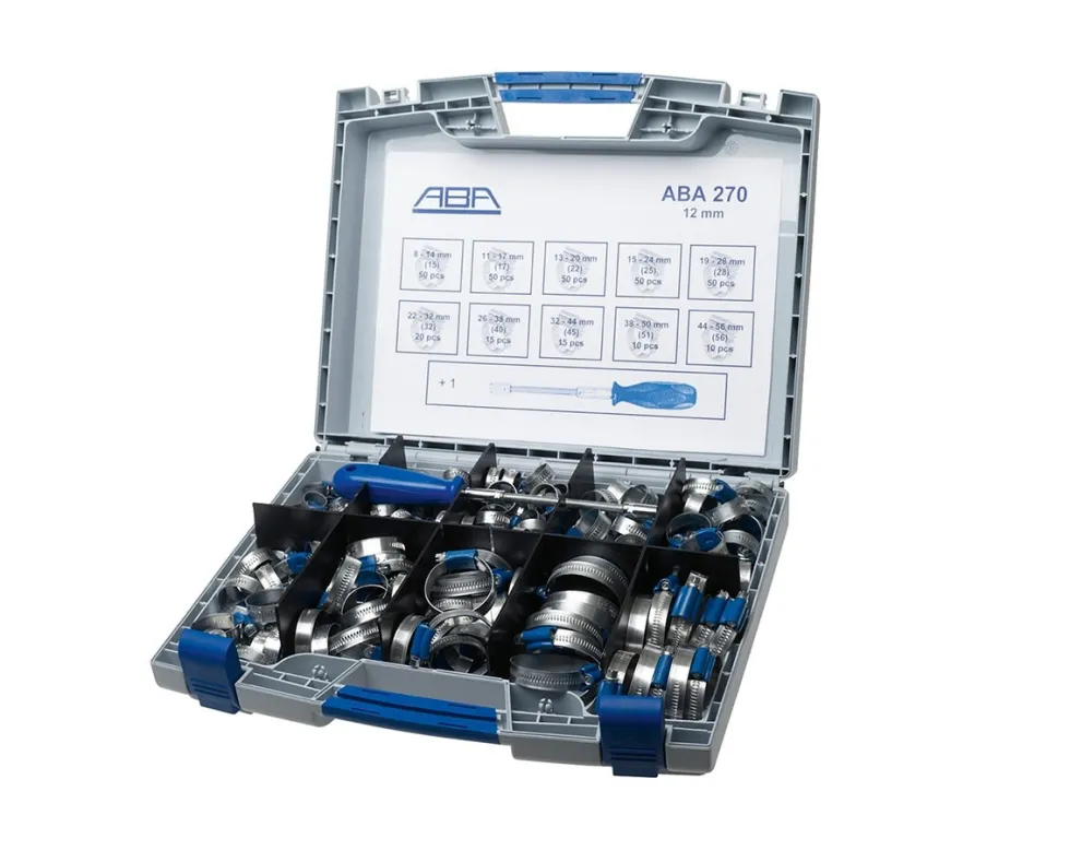 ABA Slangklämmor Sortimentslåda S10 270-pack