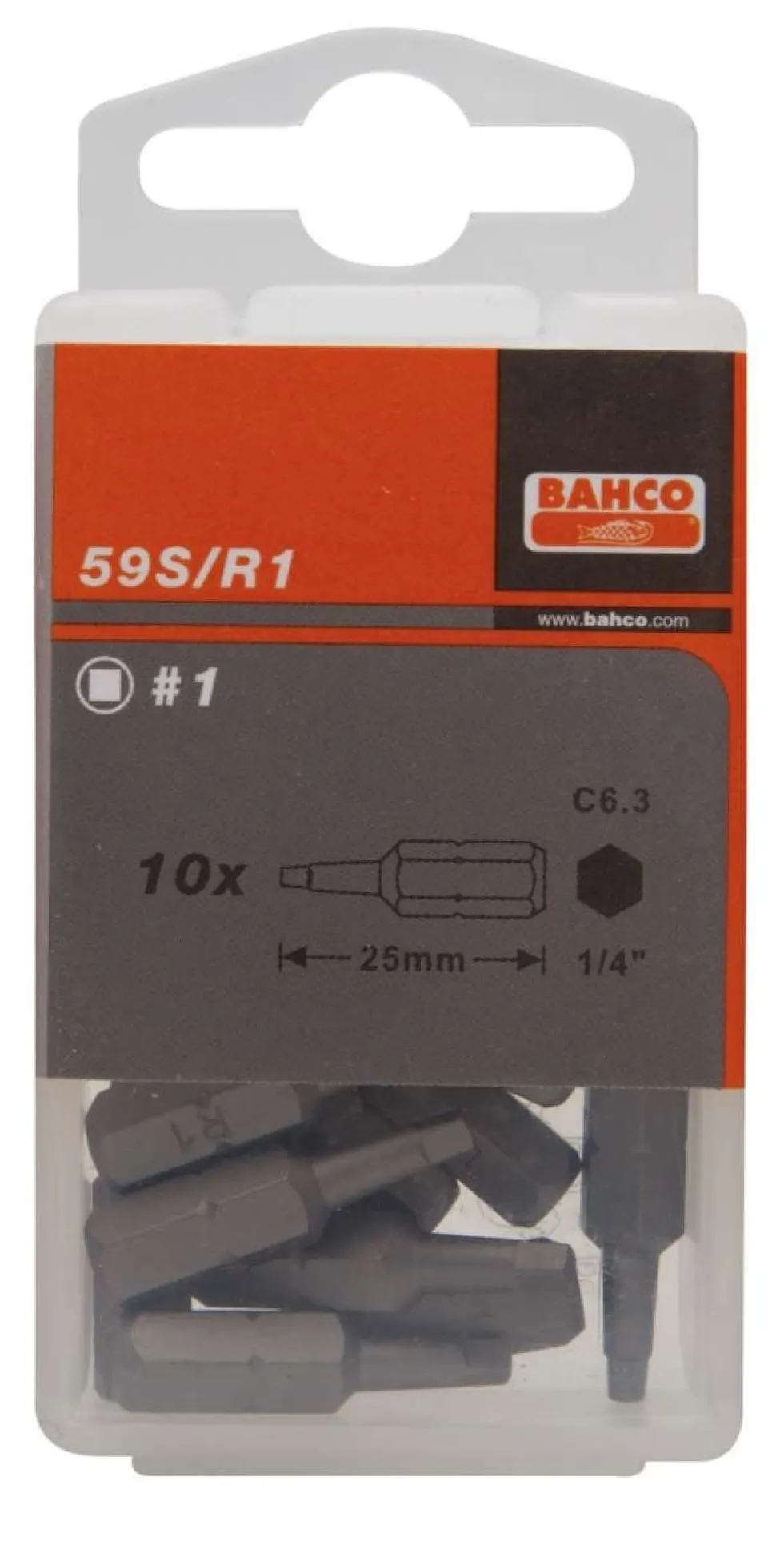 Bahco Bits 59S 1/4'' Robertson 25mm
