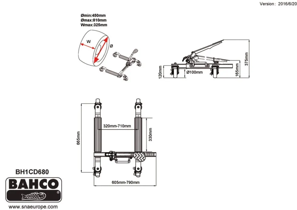 Bahco Hjuldolly BH1CD680 680 kg