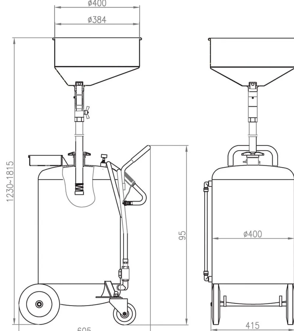 Bahco Spilloljeuppsamlare BOD8901 90 l