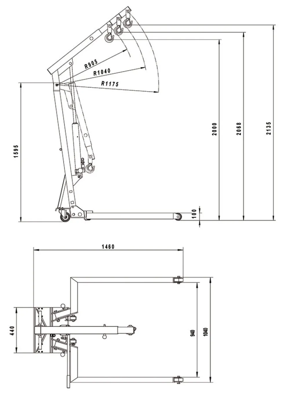 Bahco Verkstadskran BH6PC600 600 kg