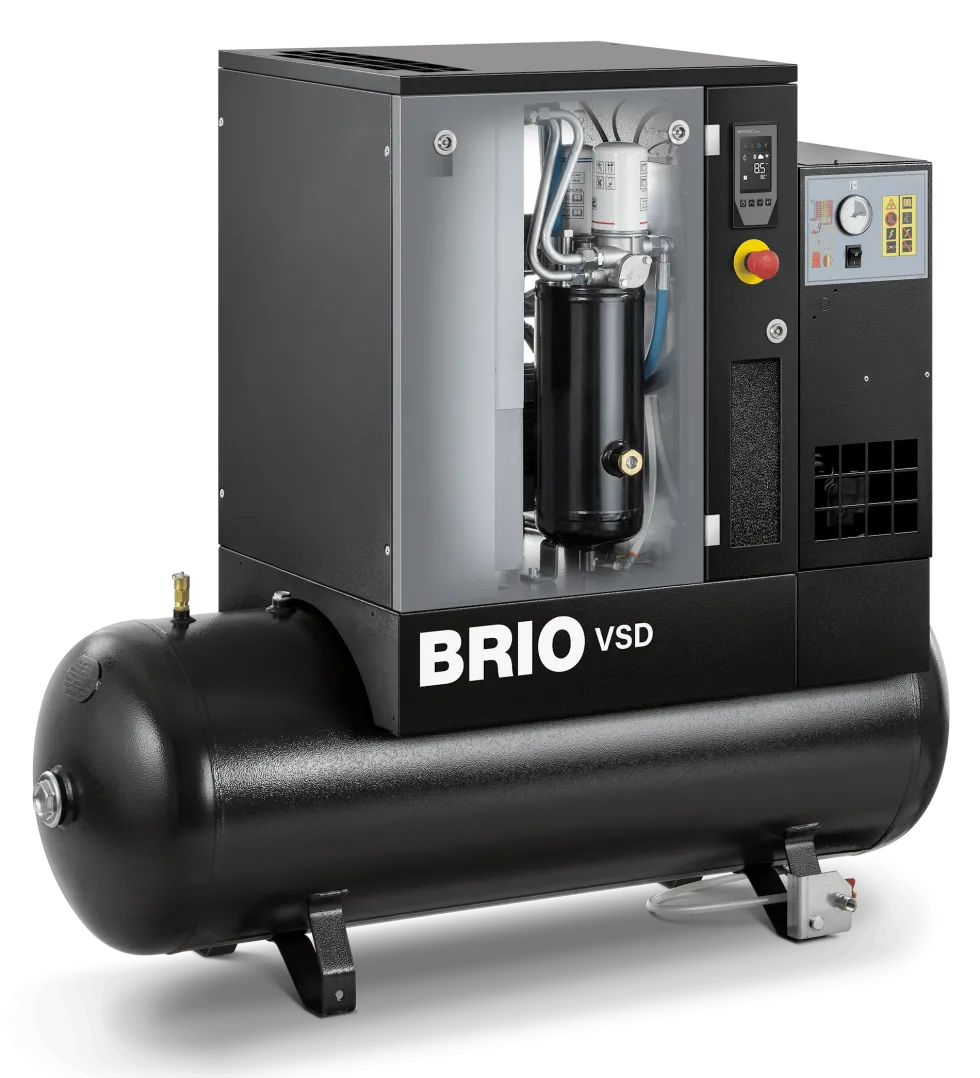 Balma Skruvkompressor Brio VSD.IE 2,2kW 10 bar 200 l med inverter och kyltork