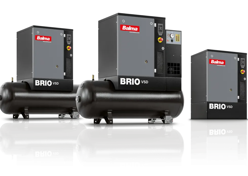 Balma Skruvkompressor Brio VSD.I 4kW 10 bar med inverter