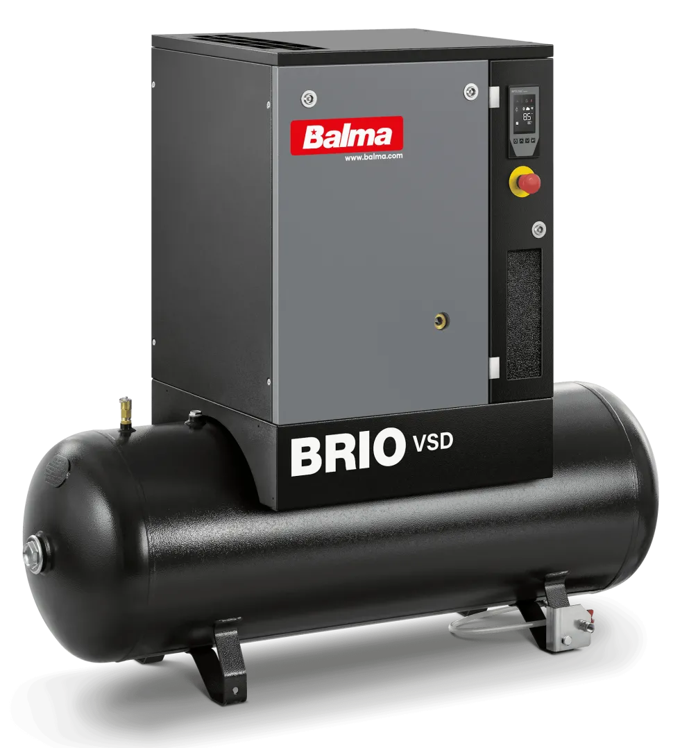 Balma Skruvkompressor Brio VSD.I 4kW 10 bar 200 l med inverter