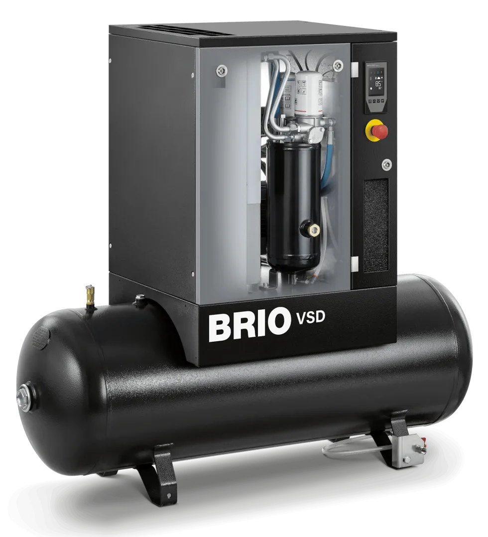 Balma Skruvkompressor Brio VSD.I 7,5kW 8 bar 200 l med inverter
