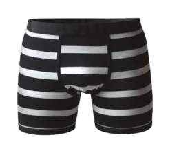 Bambu Boxer Kalsong - Long Leg Randiga Vit/svart