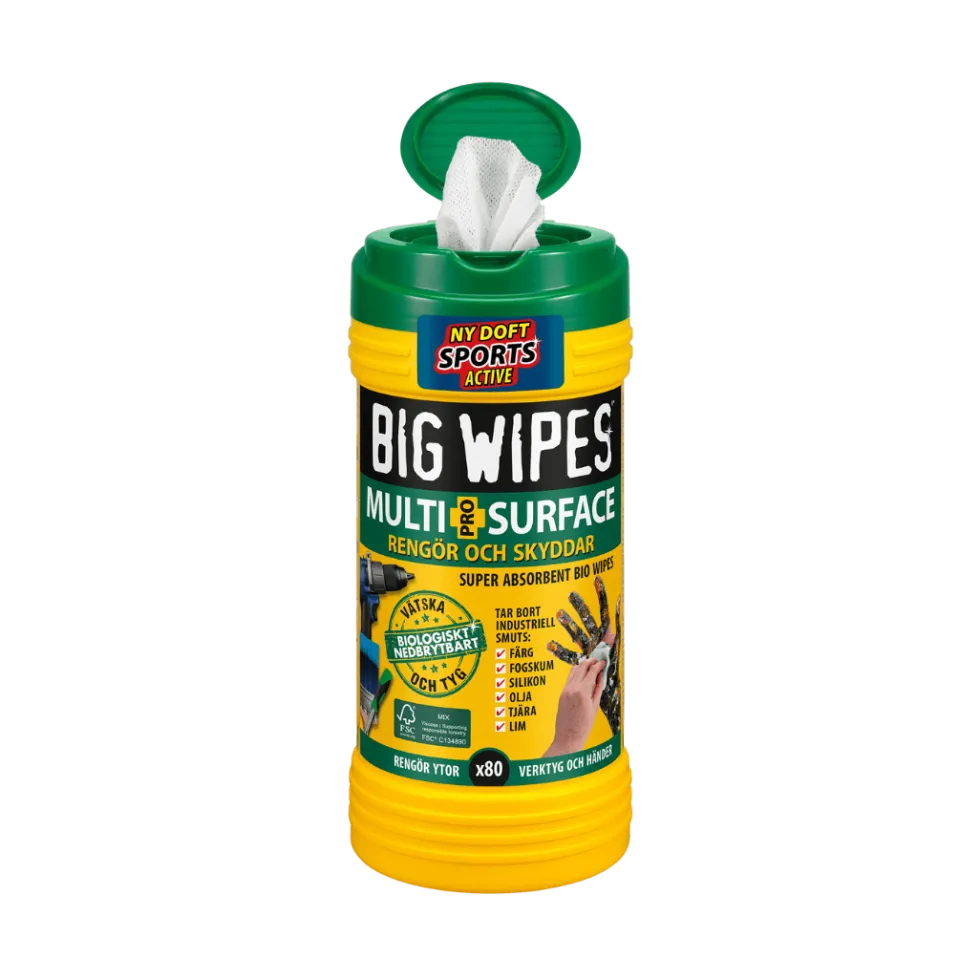 Big Wipes Rengöringsduk Multi Surface Pro+ 25x20 cm 80-pack