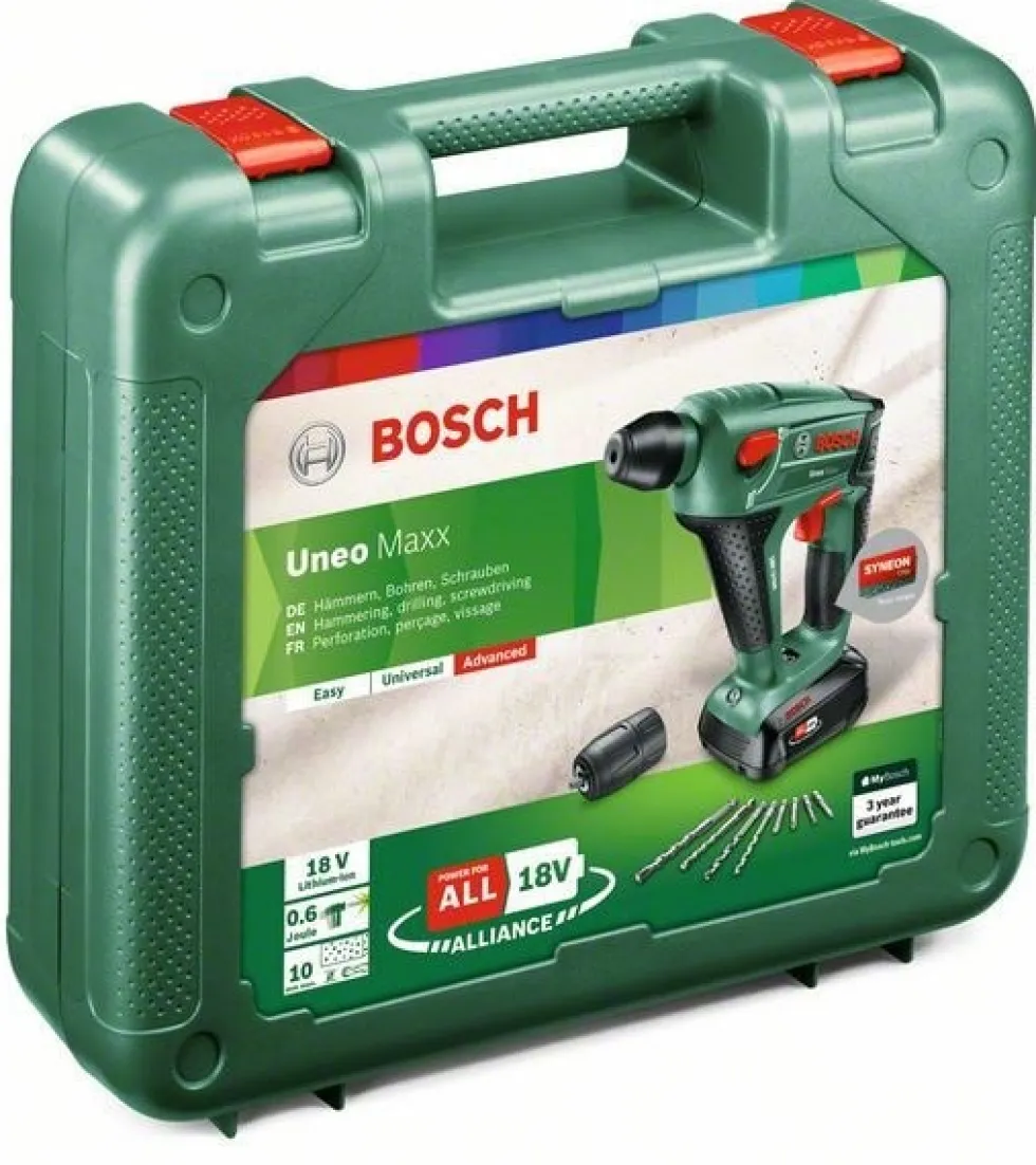 Bosch Borrhammare Uneo Maxx 18V med 1x2,5Ah batteri & laddare