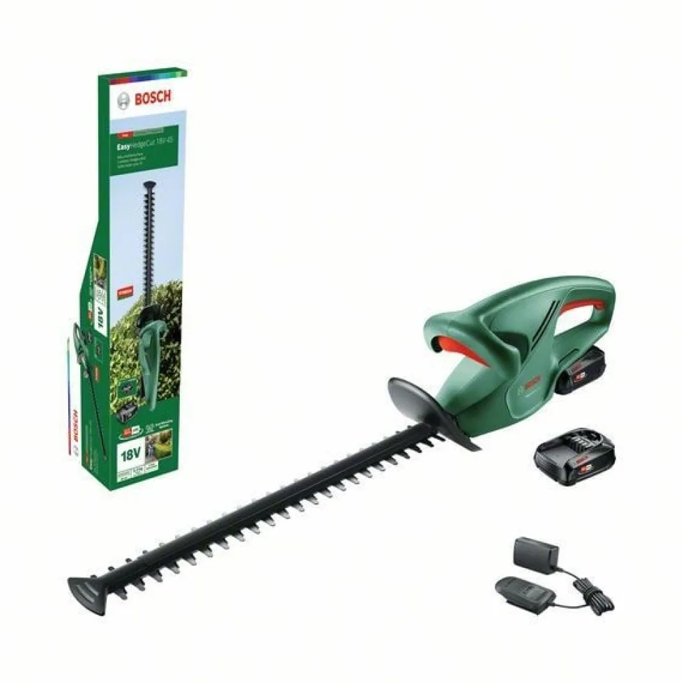 Bosch Häcksax Easyhedgecut 18V-45 med 2x2Ah batterier & laddare