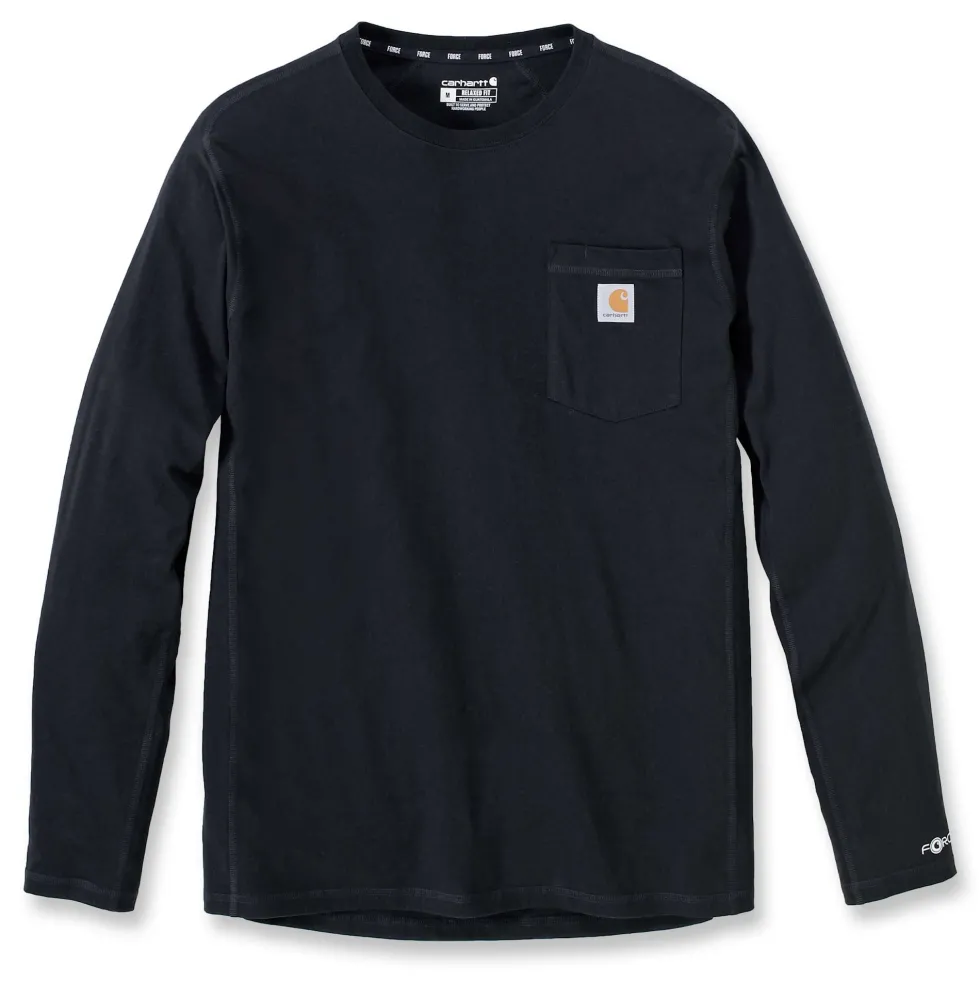 Carhartt Force Pocket Långärmad T-Shirt Herr Black