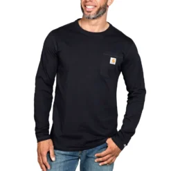 Carhartt Force Pocket Långärmad T-Shirt Herr Black