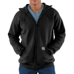 Carhartt Hoodie med dragkedja Herr Black