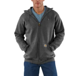 Carhartt Hoodie med dragkedja Herr Carbon Heather