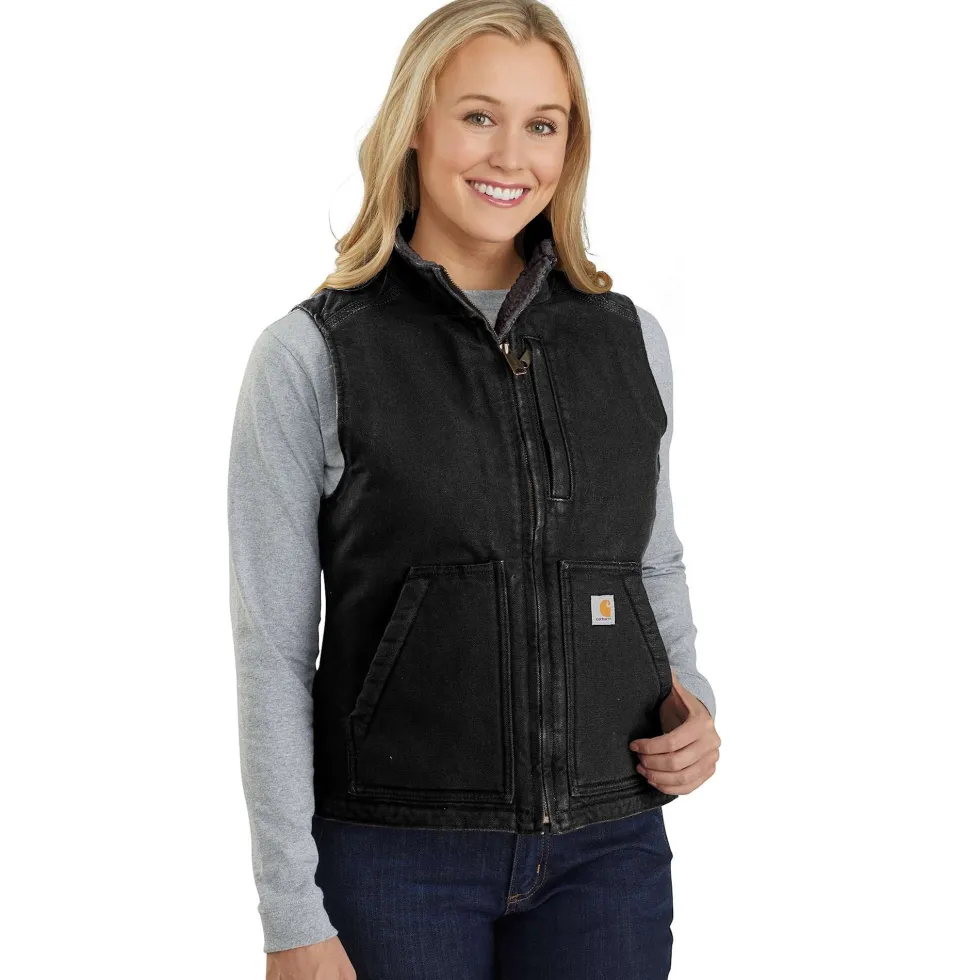 Carhartt Sherpa-fodrad väst , Dam, Black