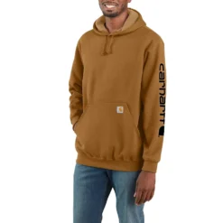 Carhartt Sleeve logo Hoodie Herr Carhartt® Brown
