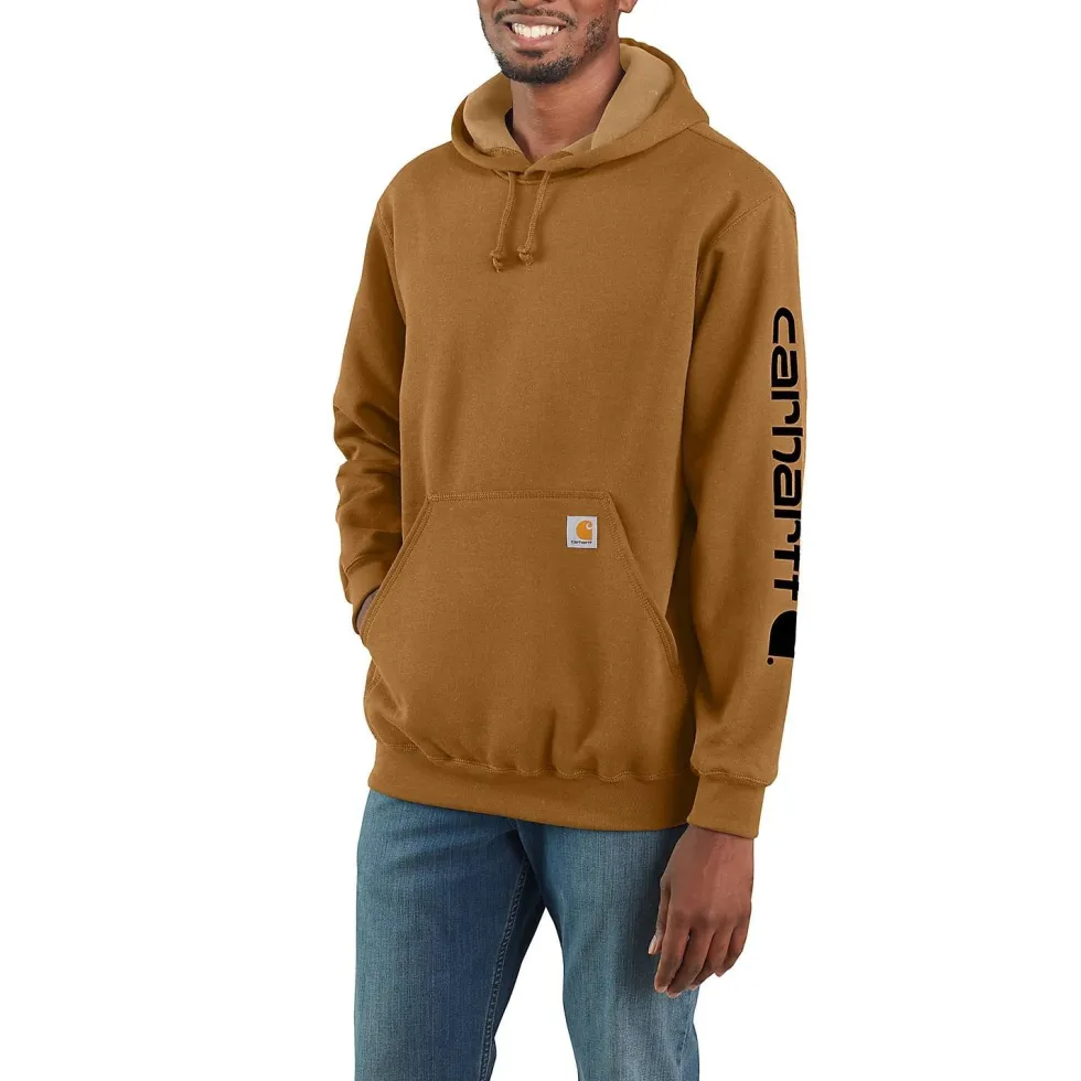 Carhartt Sleeve logo Hoodie Herr Carhartt® Brown