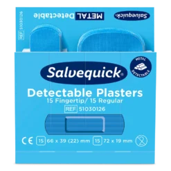 Cederroth Salvequick Refill Blue Detectable Plåster Fingertip/Regular 51030126 6-pack (30 st/refill)