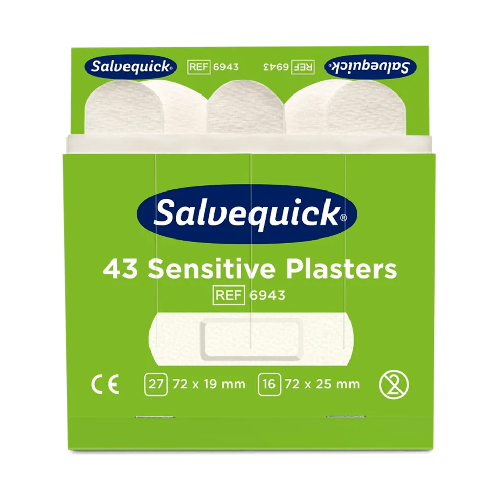 Cederroth Salvequick Refill Sensitive Plåster 6943 6-pack (43 st/refill)