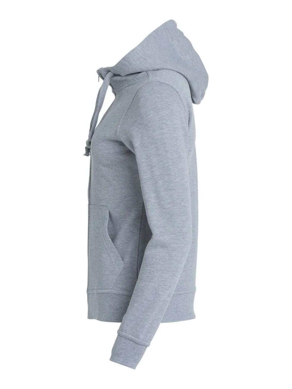 Clique Basic Hoody Fullzip Dam Gråmelerad