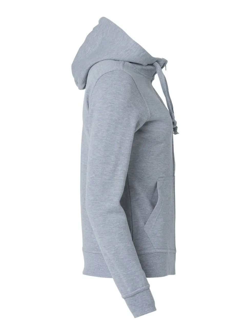 Clique Basic Hoody Fullzip Dam Gråmelerad