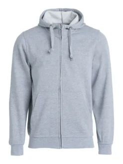 Clique Basic Hoody Fullzip Herr Gråmelerad