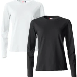Clique Långärmad tröja Vit + Svart 2-pack Dam