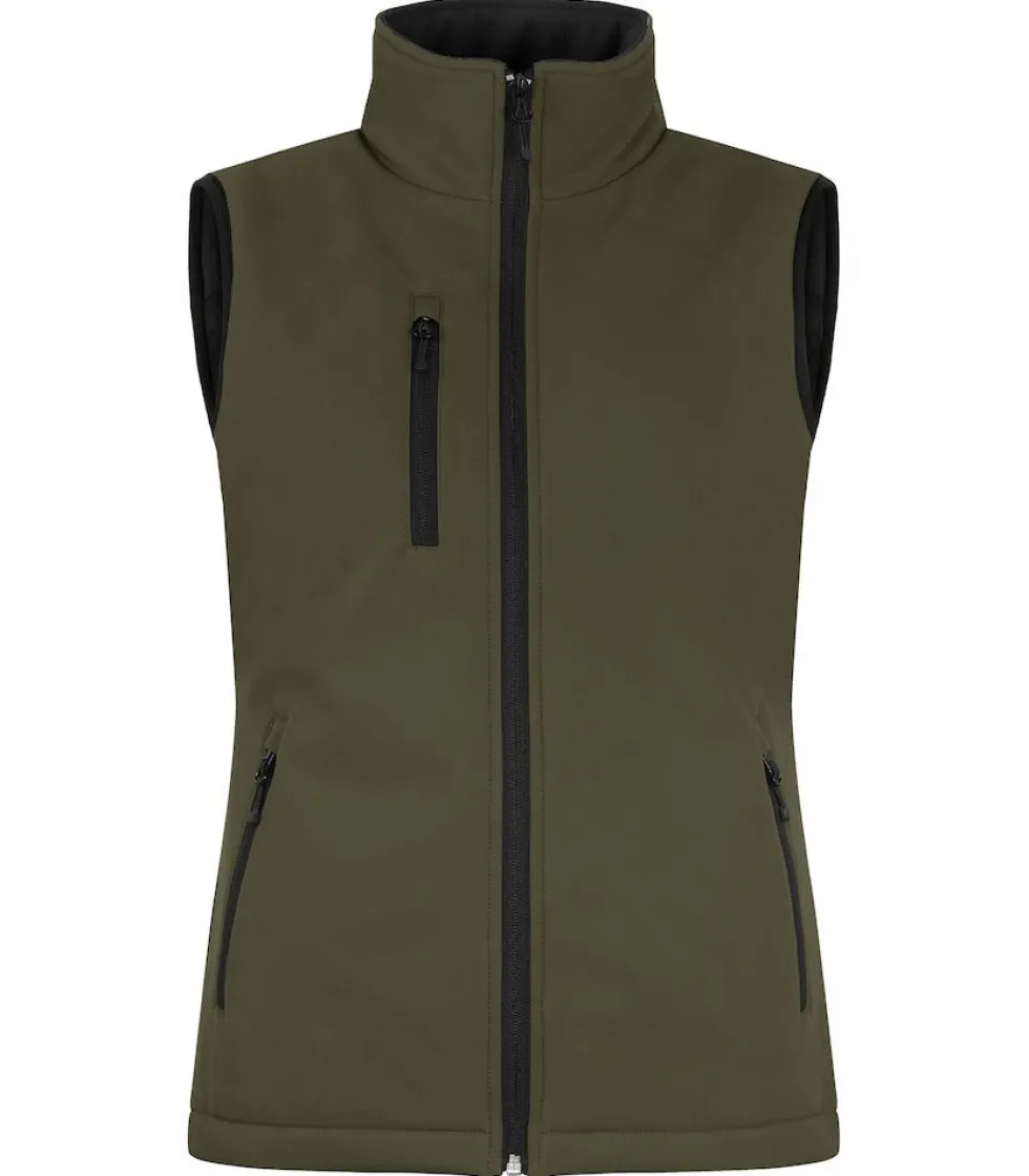 Clique Padded Softshell Vest Dimgrön Dam