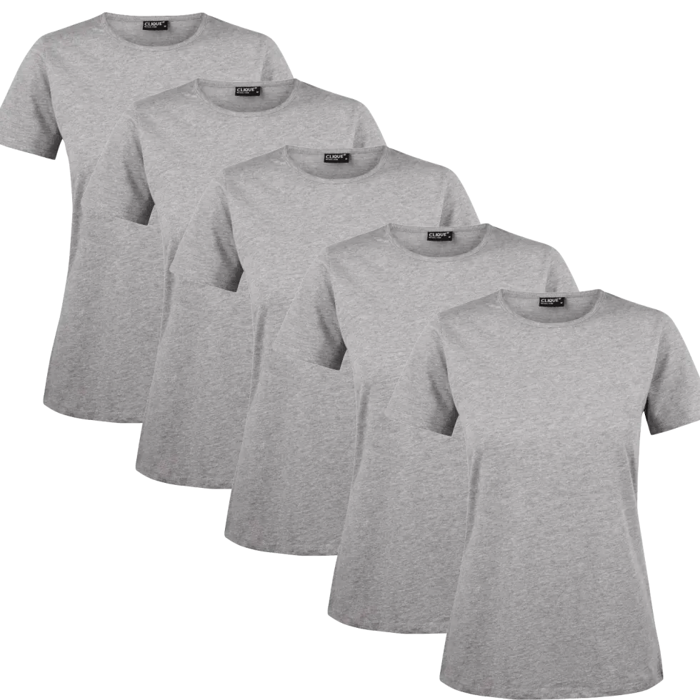 Clique T-shirt Dam 5-pack Grå Melange