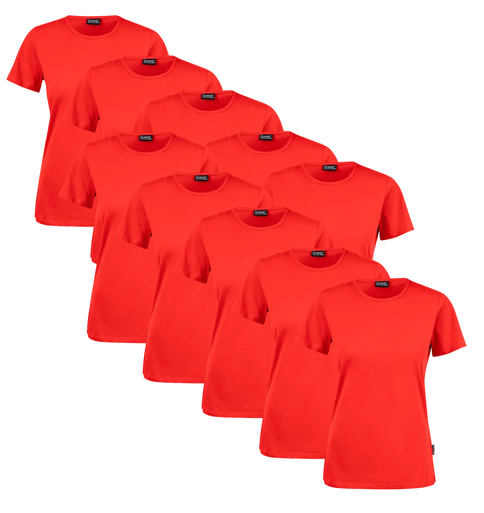 Clique T-shirt Dam 10-pack Röd