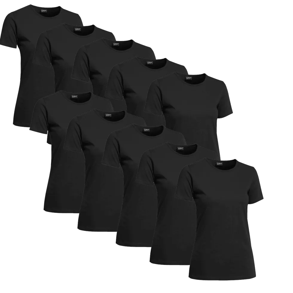 Clique T-shirt Dam 10-pack Svart