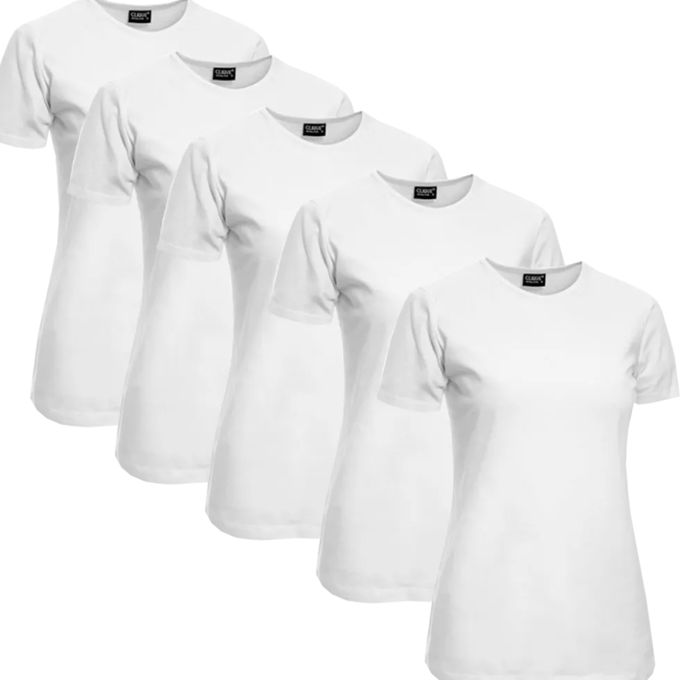 Clique T-shirt Dam 5-pack Vit