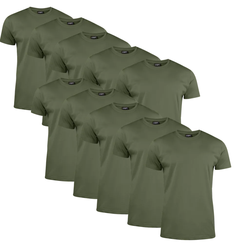 Clique T-shirt Herr 10-pack Militärgrön