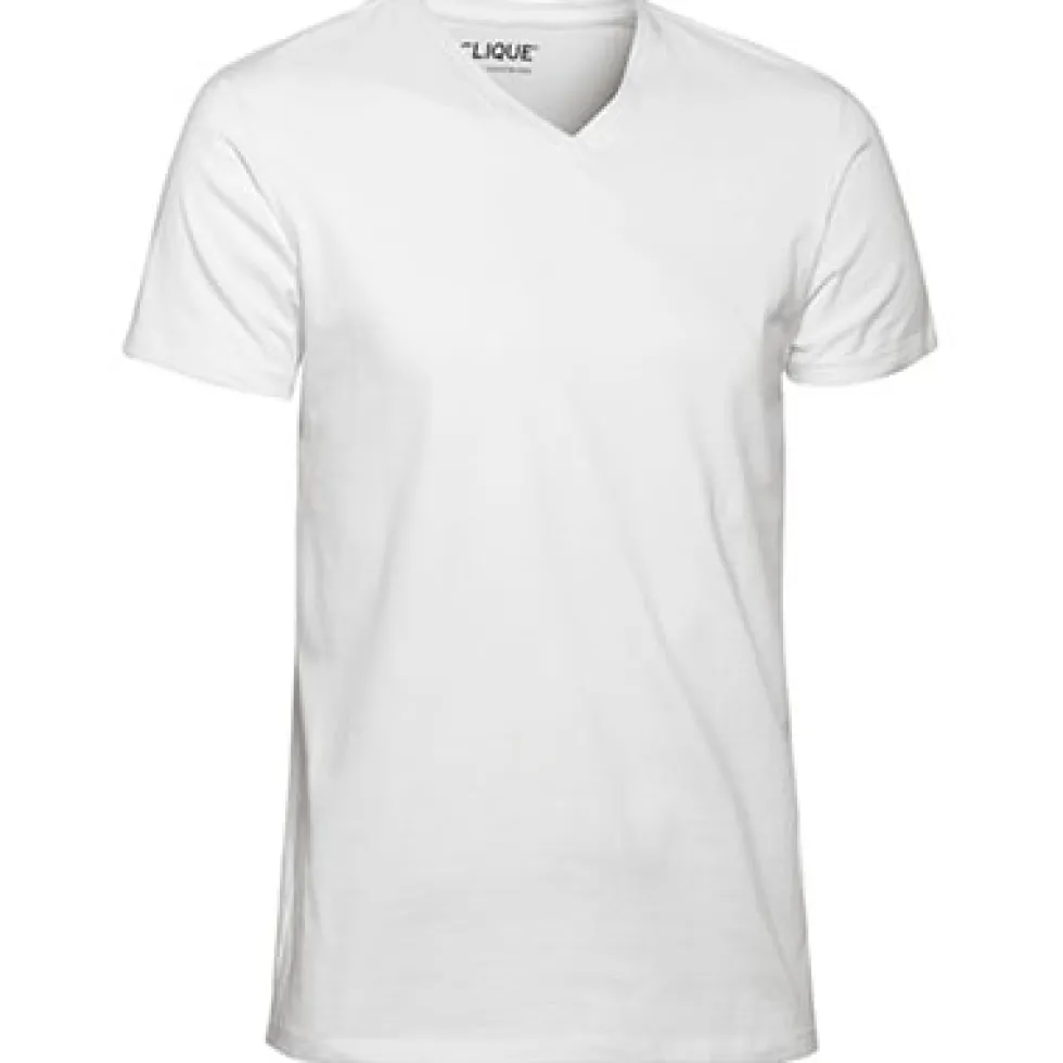 Clique T-Shirt V-Ringad Herr Vit