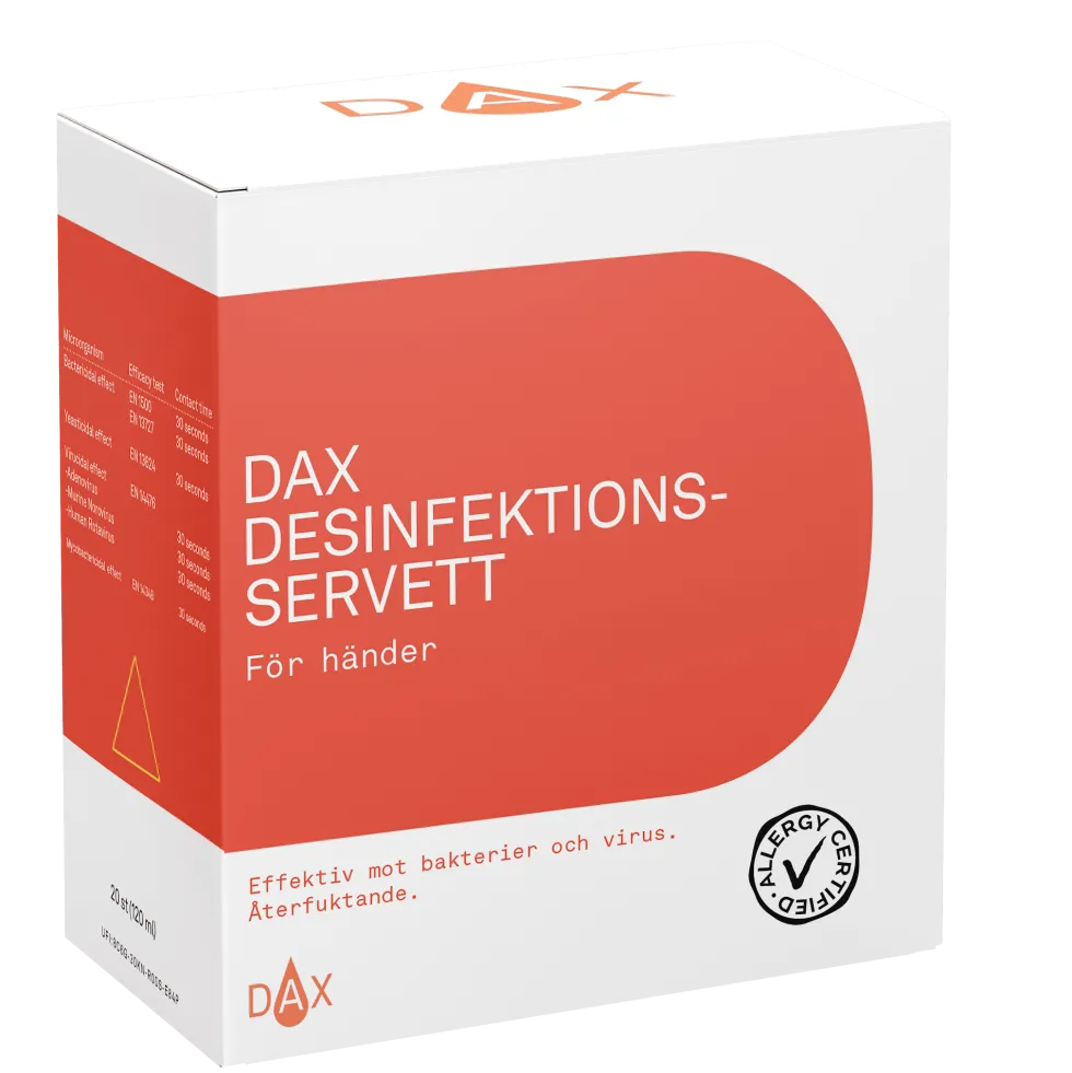 DAX Desinfektionsservett för händer, 20 st