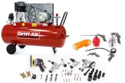 Drift-Air Kompressorpaket CT 5,5/580 med 5 tryckluftsmaskiner, 45 tillbehör samt 5 tryckluftsverktyg