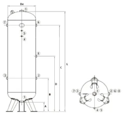 Drift-Air Tryckluftstank vertikal 270 l/11 bar