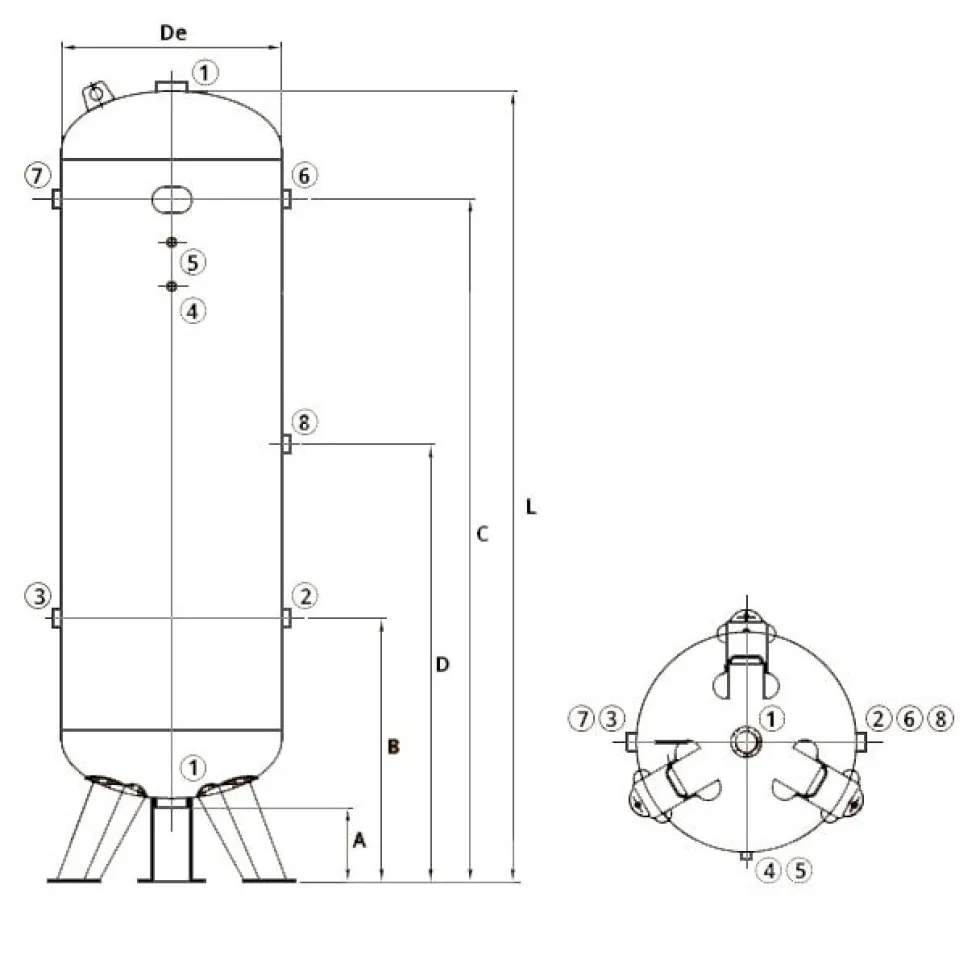 Drift-Air Tryckluftstank vertikal 3000 l/16 bar