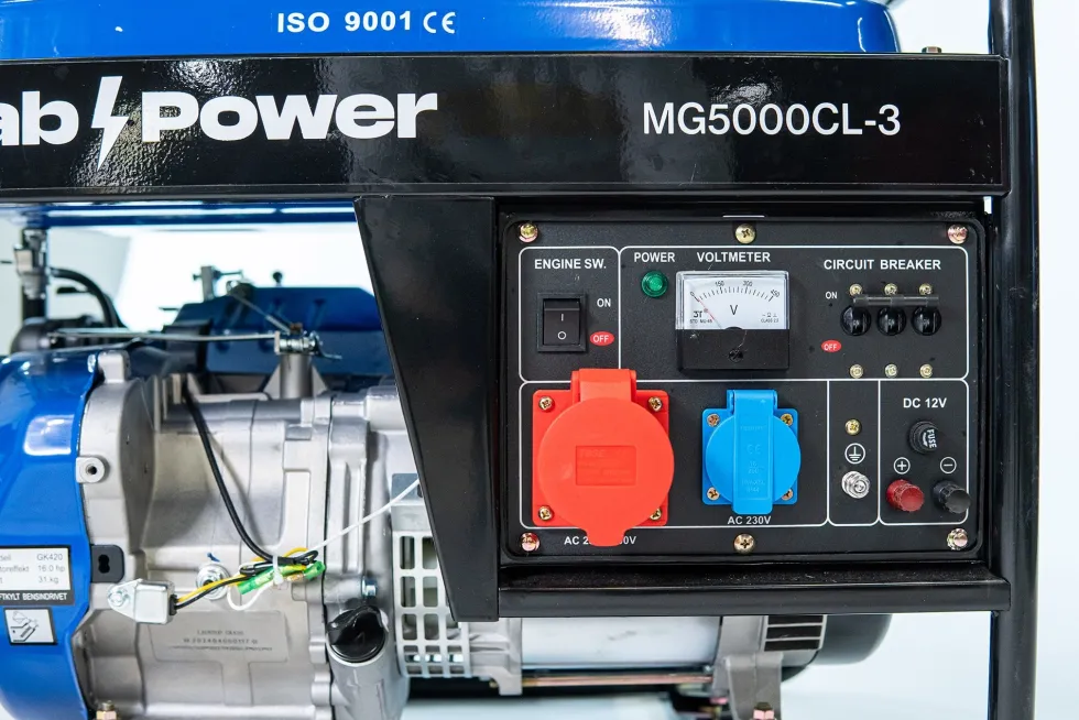 Duab-Power Elverk MG5000CL-3 1-fas/3-fas bensin