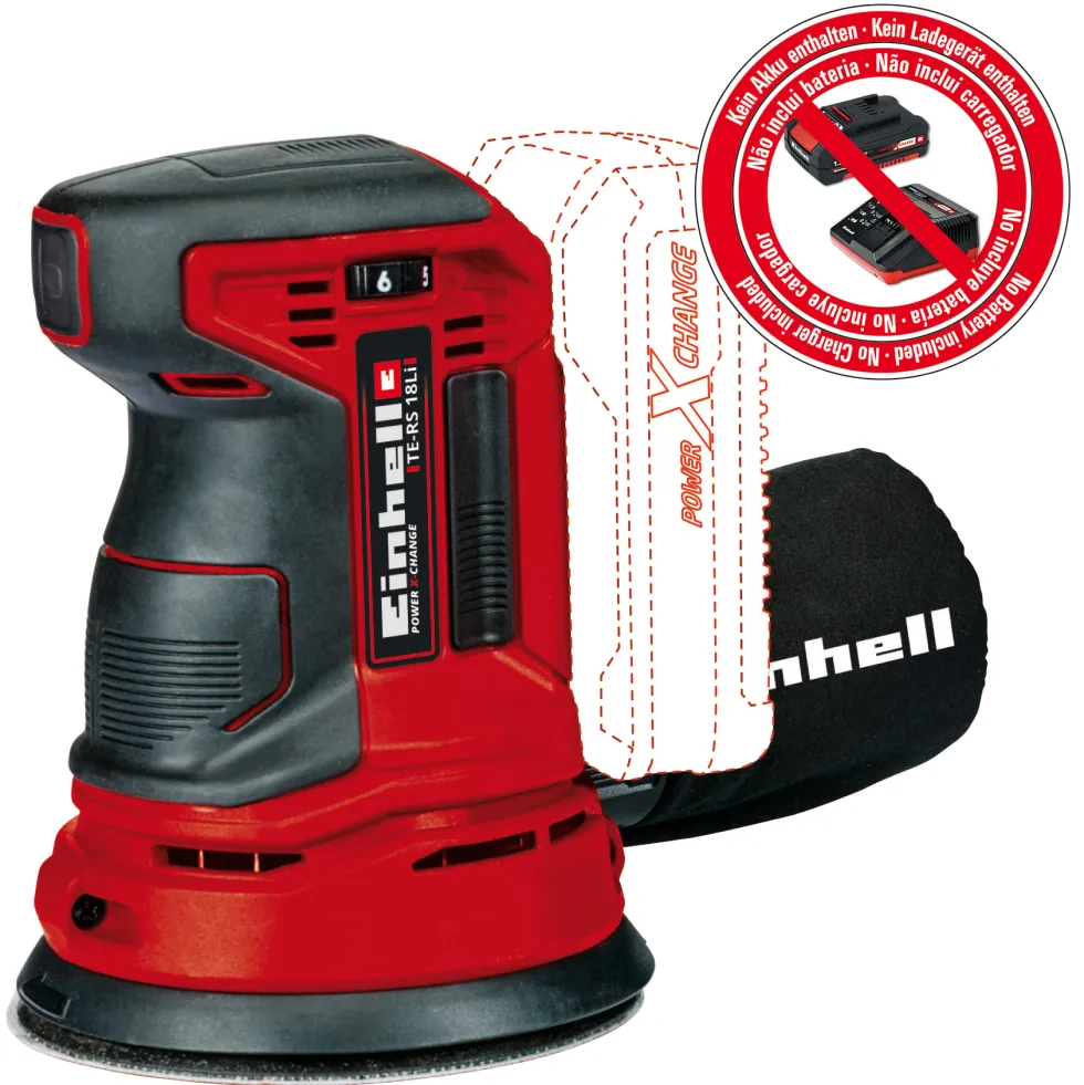 Einhell TE-RS 18 Li-Solo Excenterslip batteri