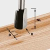 Festool Avrinningsfräs HW 16x25x8mm R5mm
