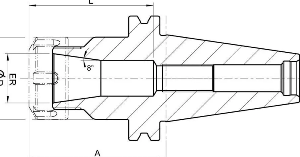 Format Spännhylschuck DIN 69871AD GT SK50