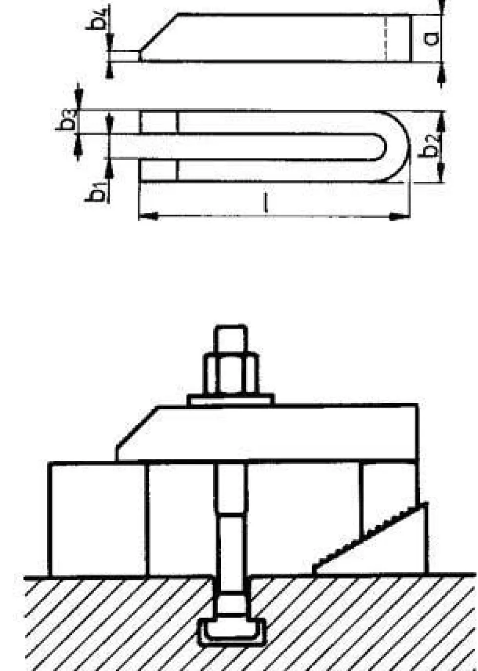 Format Spännjärn DIN 6315B gaffel fasad