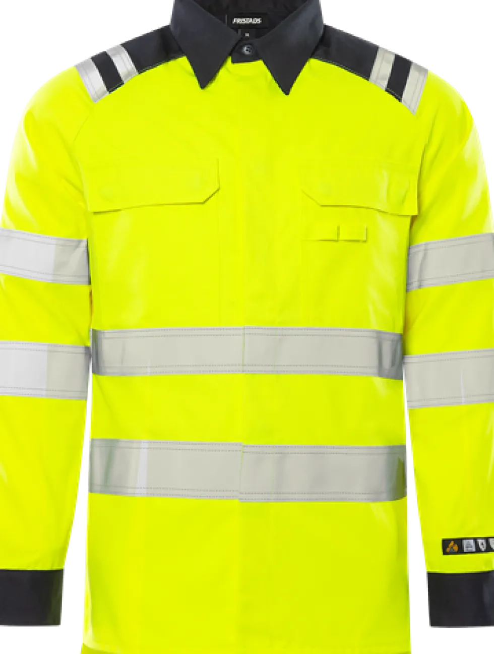 Fristads Skjorta Flam Kl 3 7050 ATS Varselgul/Marinblå 4XL