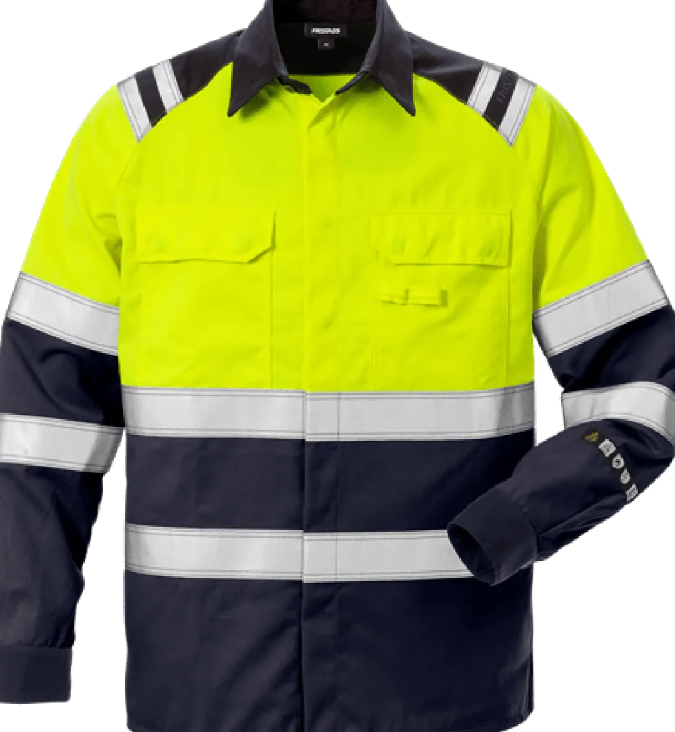 Fristads Skjorta Flam Kl 1 7051 ATS Varselgul/Marinblå 4XL