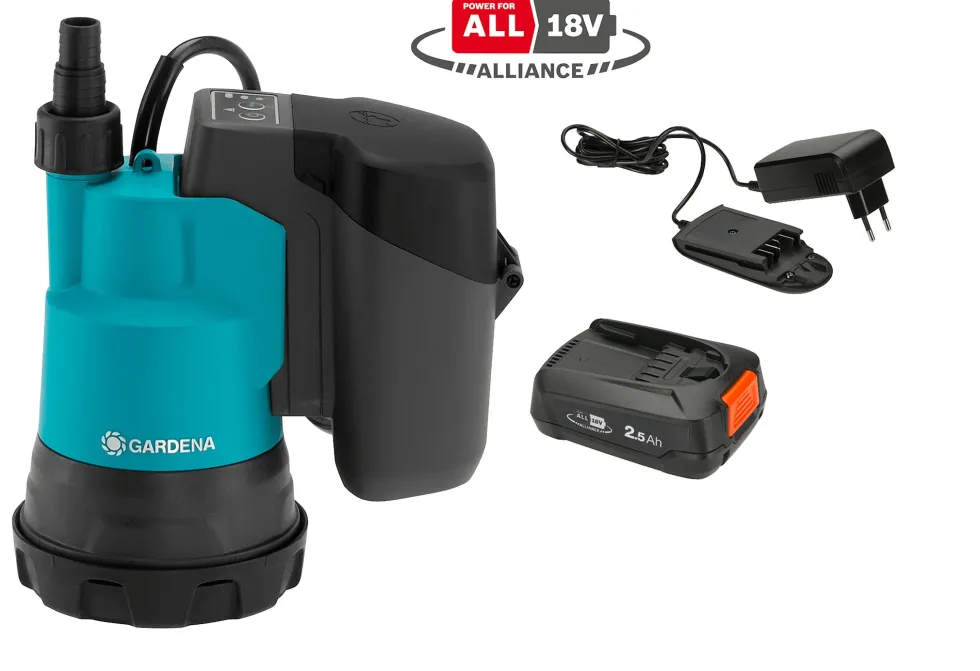 Gardena Dränkbar pump för rent vatten 2000/2 18V P4A Set