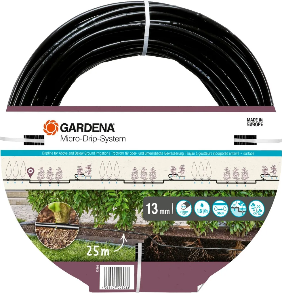 Gardena Droppslang ovan och under jord 25m