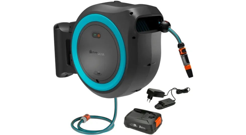 Gardena PowerRoll XXL 40m Turkos Batteridriven Väggslangbox