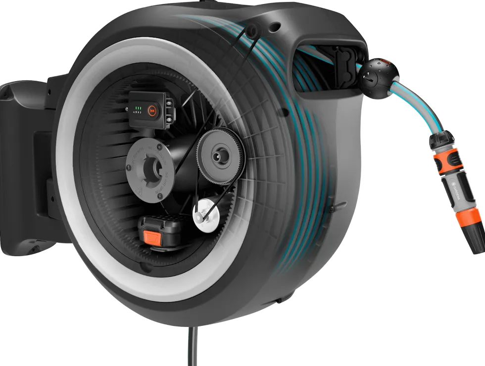 Gardena PowerRoll XXL 40m Vit Batteridriven Väggslangbox