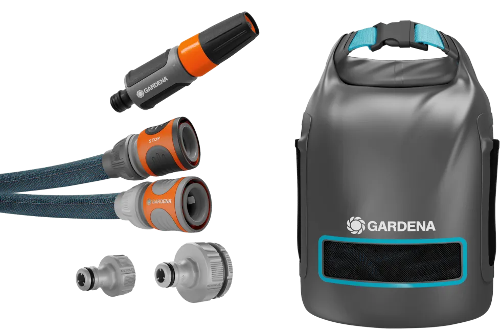 Gardena Textilslang Liano™ Xtreme 15 m 1/2" Set med strålmunstycke och förvaringsväska