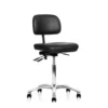 GBP Arbetsstol Industry, svart konstläder, mellanhög, låg rygg, med lättrullande hjul